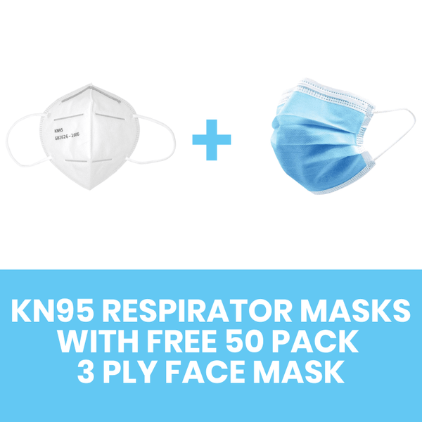 KN95 Face Masks with Free 50 Pack 3 Ply Face Mask